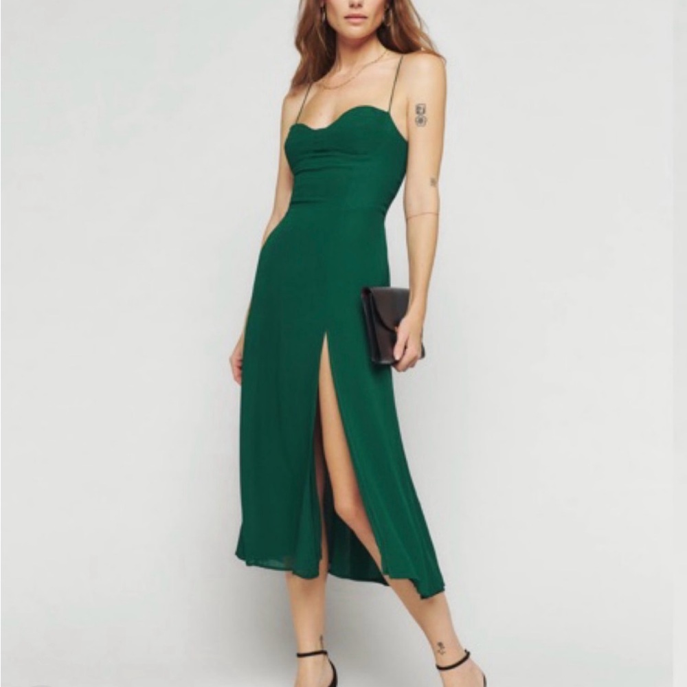Reformation Green Dress